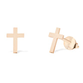 Cross earrings 14k rose gold